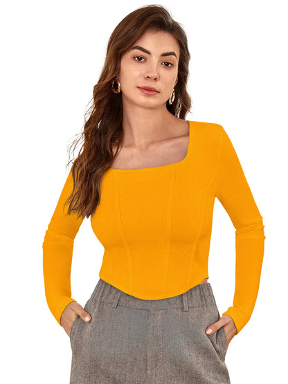 Structured Square-Neck Top