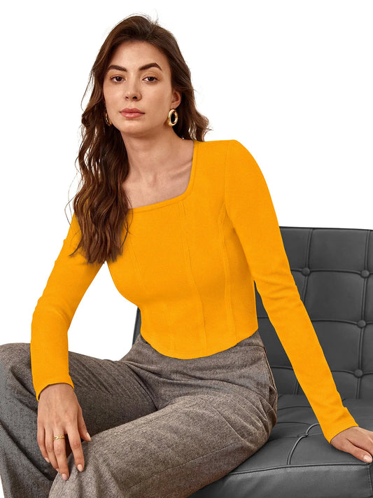 Structured Square-Neck Top