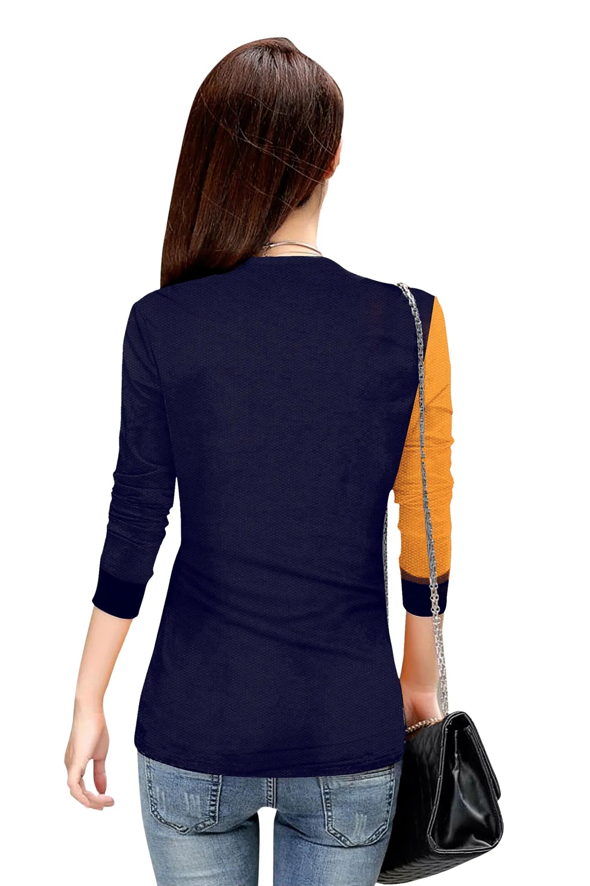 Long-Sleeved Yellow & Blue Top