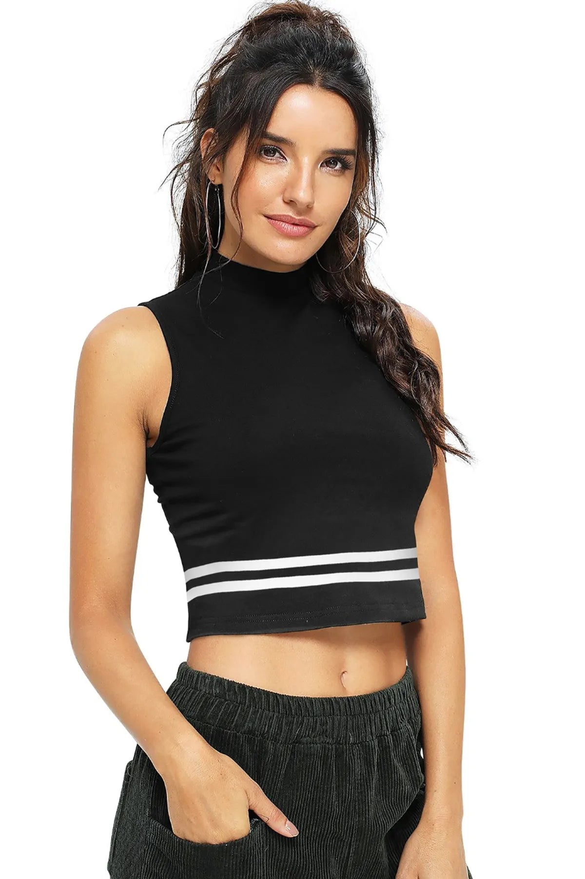 Sporty Sleeveless Crop Top