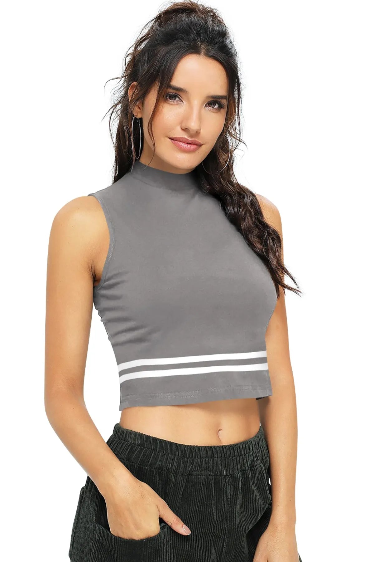 Sporty Sleeveless Crop Top