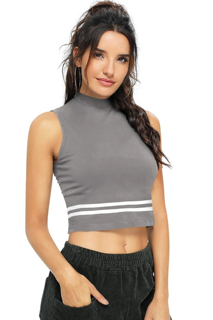 Sporty Sleeveless Crop Top