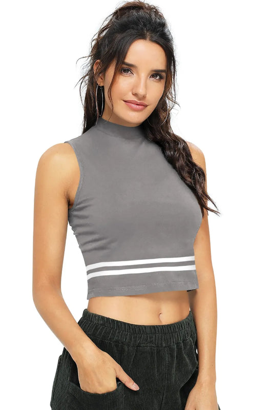 Sporty Sleeveless Crop Top