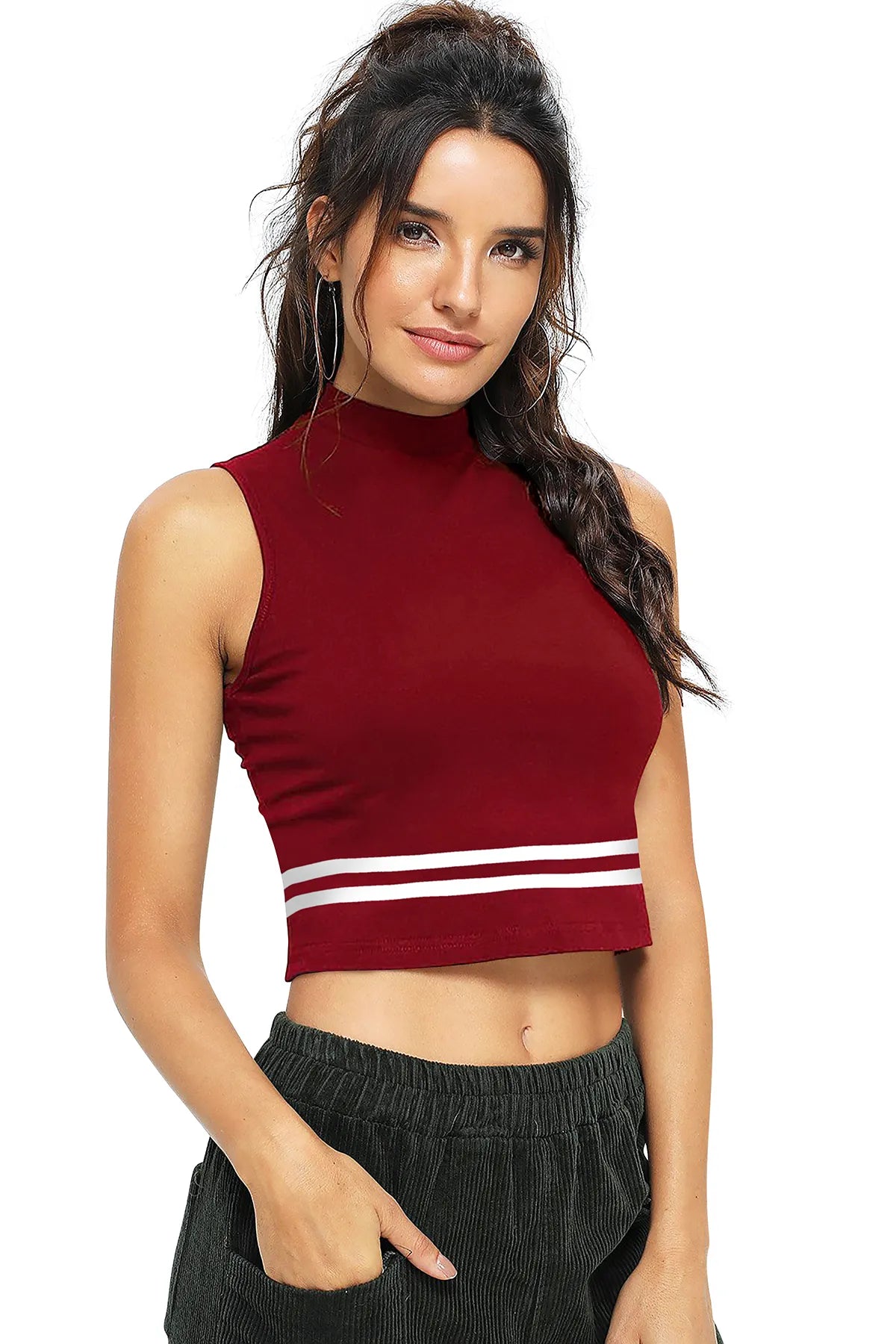 Sporty Sleeveless Crop Top
