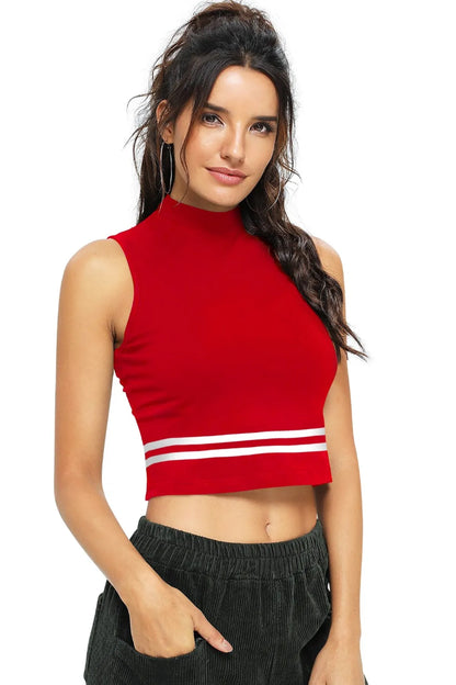 Sporty Sleeveless Crop Top