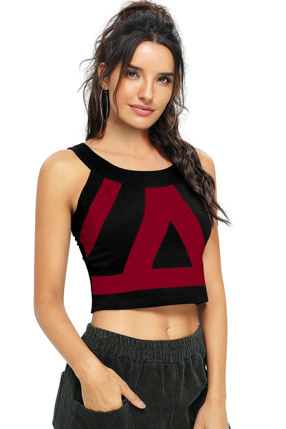Geometric Striped Crop Tank