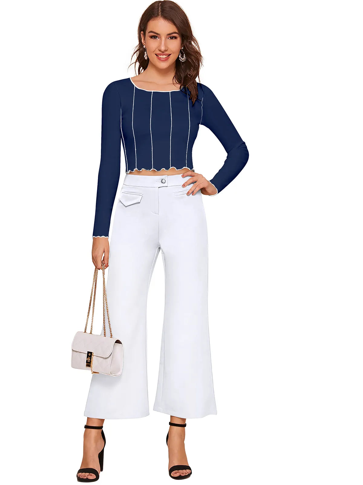 Vertical Stripe Cropped Top