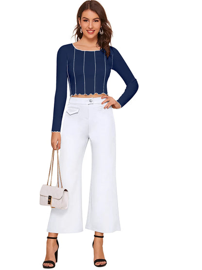 Vertical Stripe Cropped Top