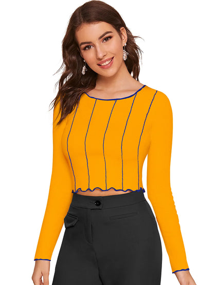 Vertical Stripe Cropped Top
