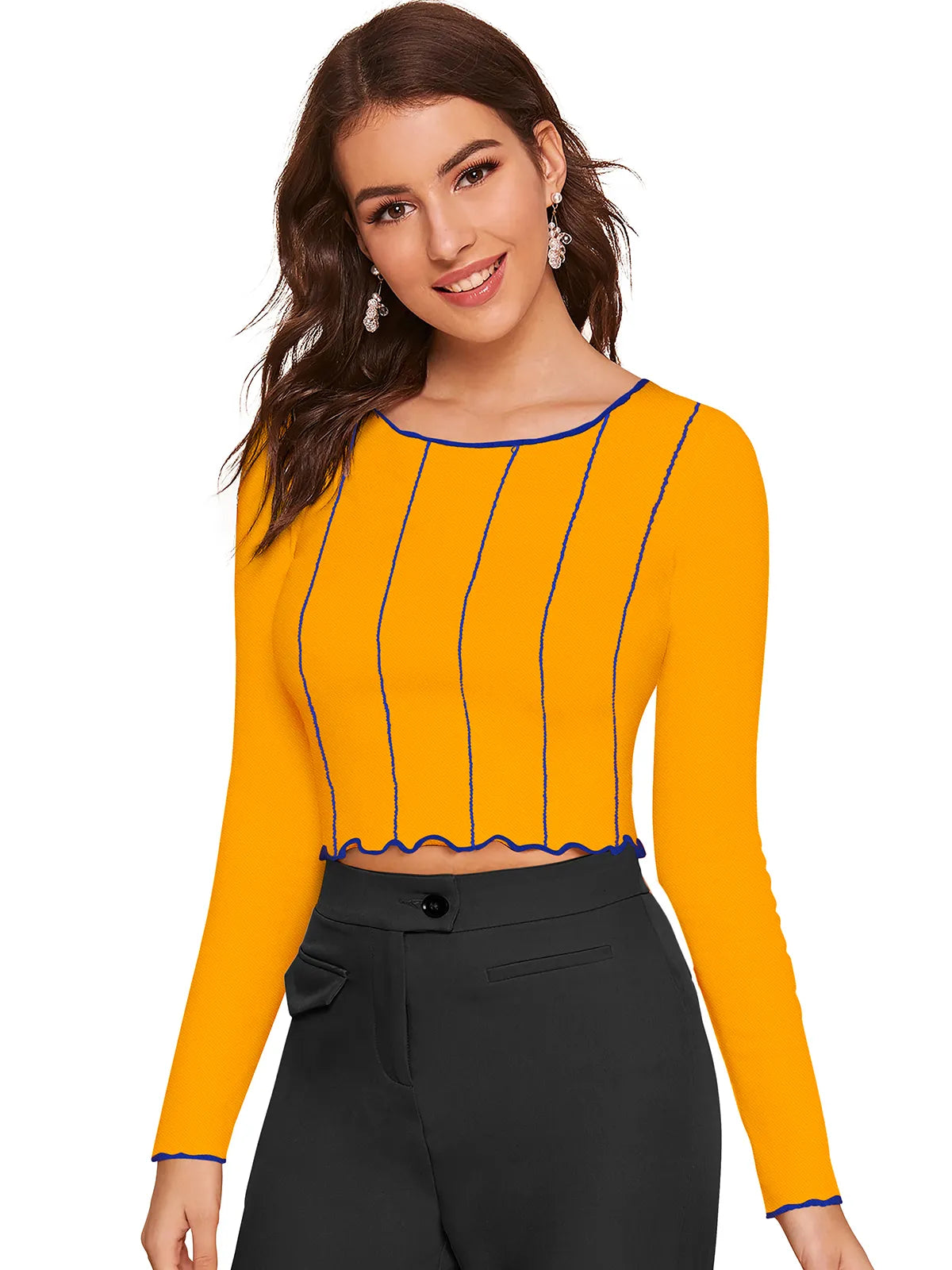 Vertical Stripe Cropped Top