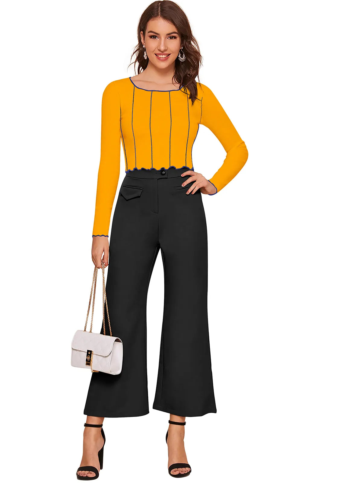 Vertical Stripe Cropped Top