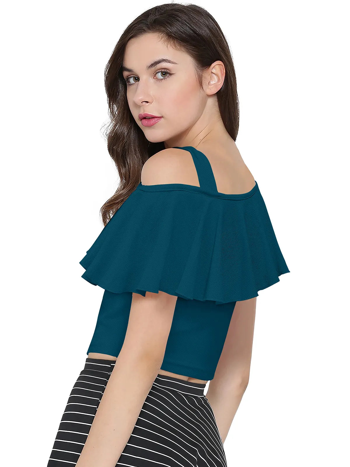 Ruffle One-Shoulder Crop Top
