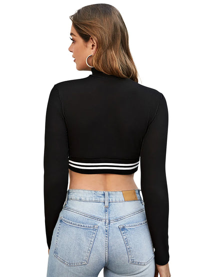 Mock Neck Cropped Top
