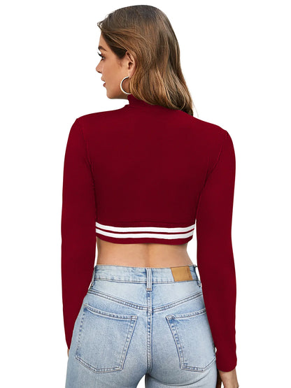 Mock Neck Cropped Top