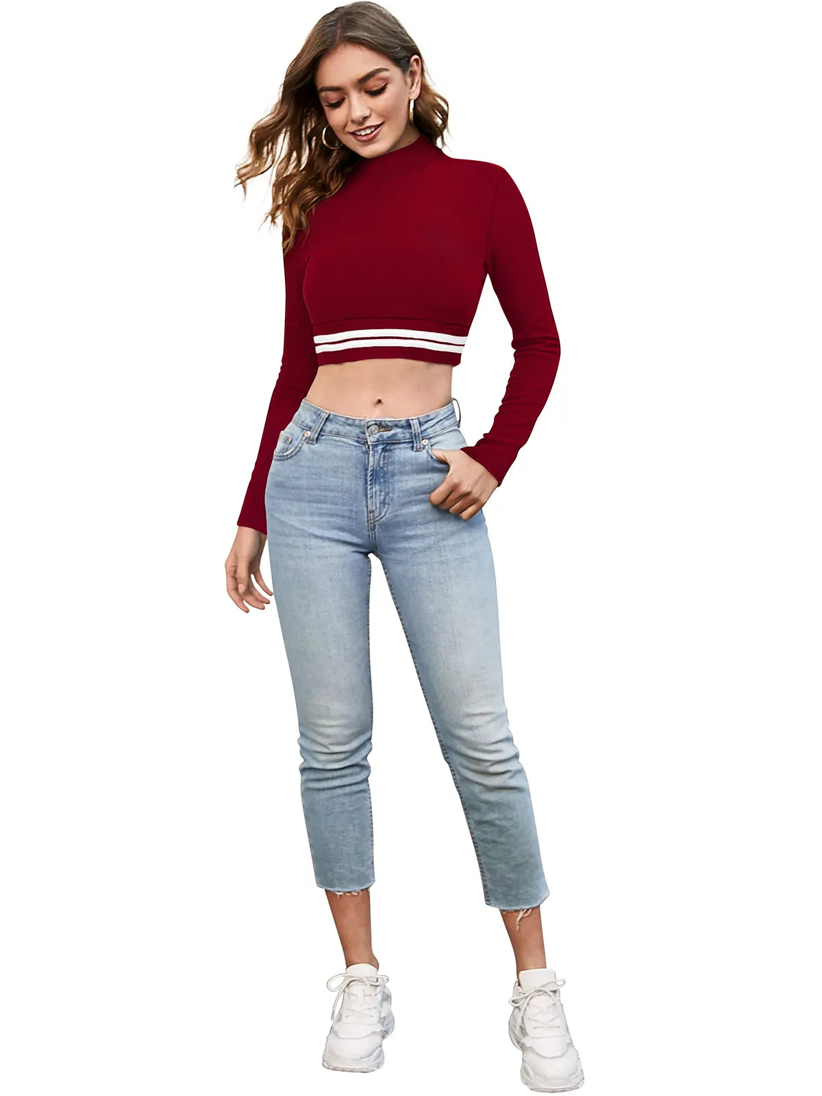 Mock Neck Cropped Top