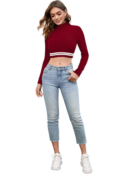 Mock Neck Cropped Top