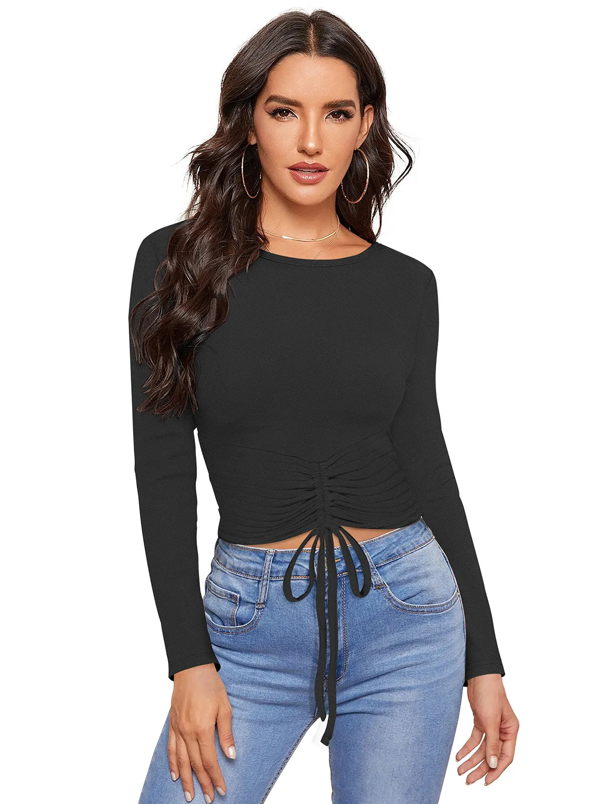Ruched Drawstring Top