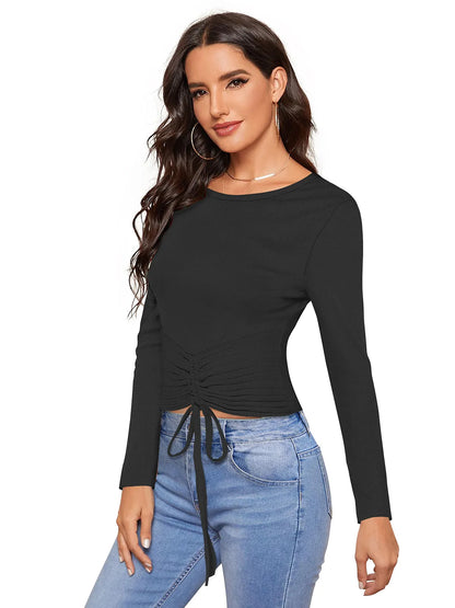Ruched Drawstring Top