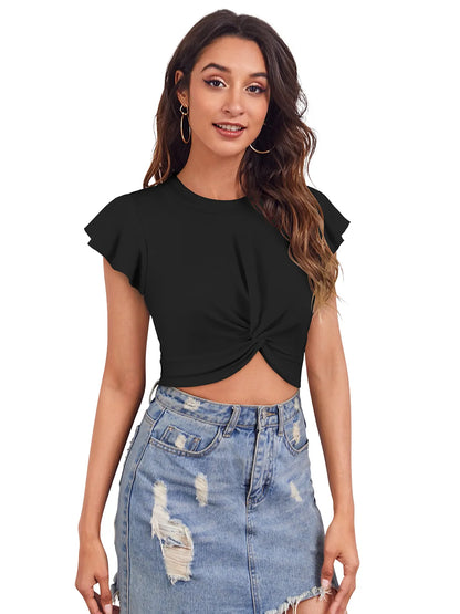 Trendy Knotted Crop Top