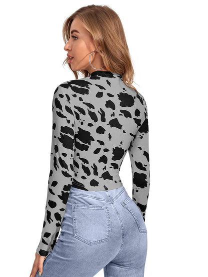 Leopard Print Cutout Top