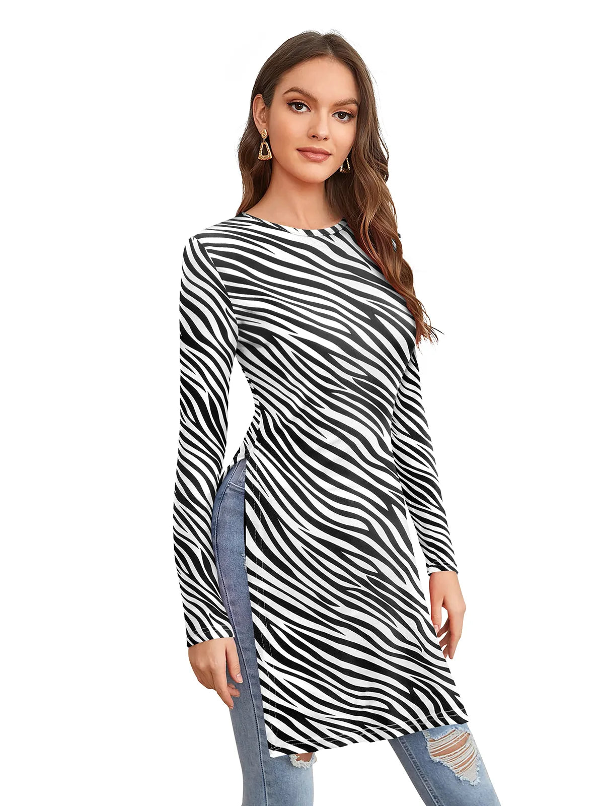 Zebra Print Tunic Top
