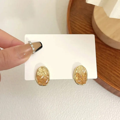 Amber Glow Oval Earrings