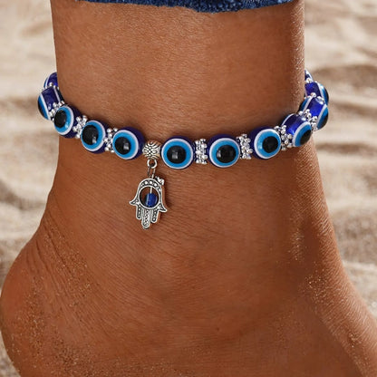 Blue Evil Eye & Hamsa Charm Bracelet