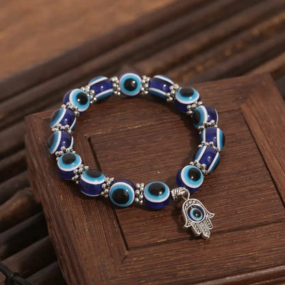 Blue Evil Eye & Hamsa Charm Bracelet