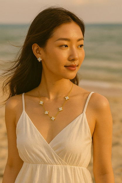 Mother of Pearl Clover Jewelry Set