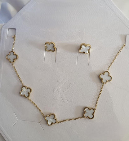 Mother of Pearl Clover Jewelry Set