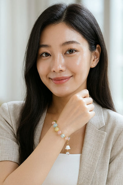 Crackle Bead Charm Bracelet