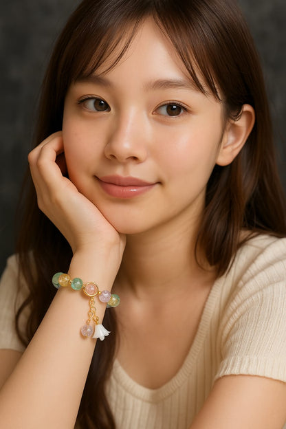 Crackle Bead Charm Bracelet