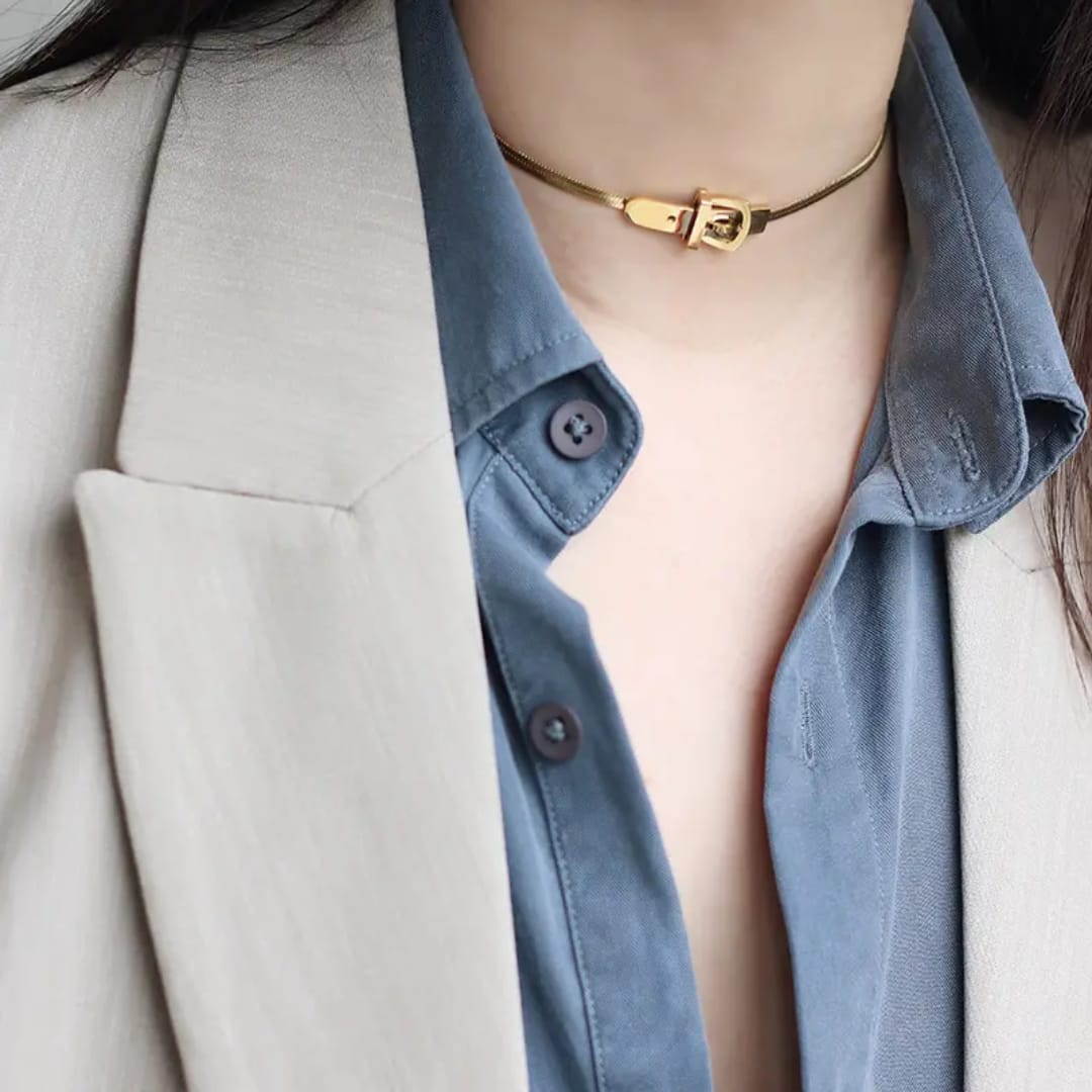 Belt Buckle Chain Necklace