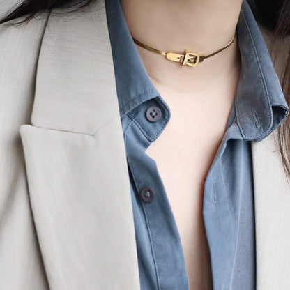 Belt Buckle Chain Necklace