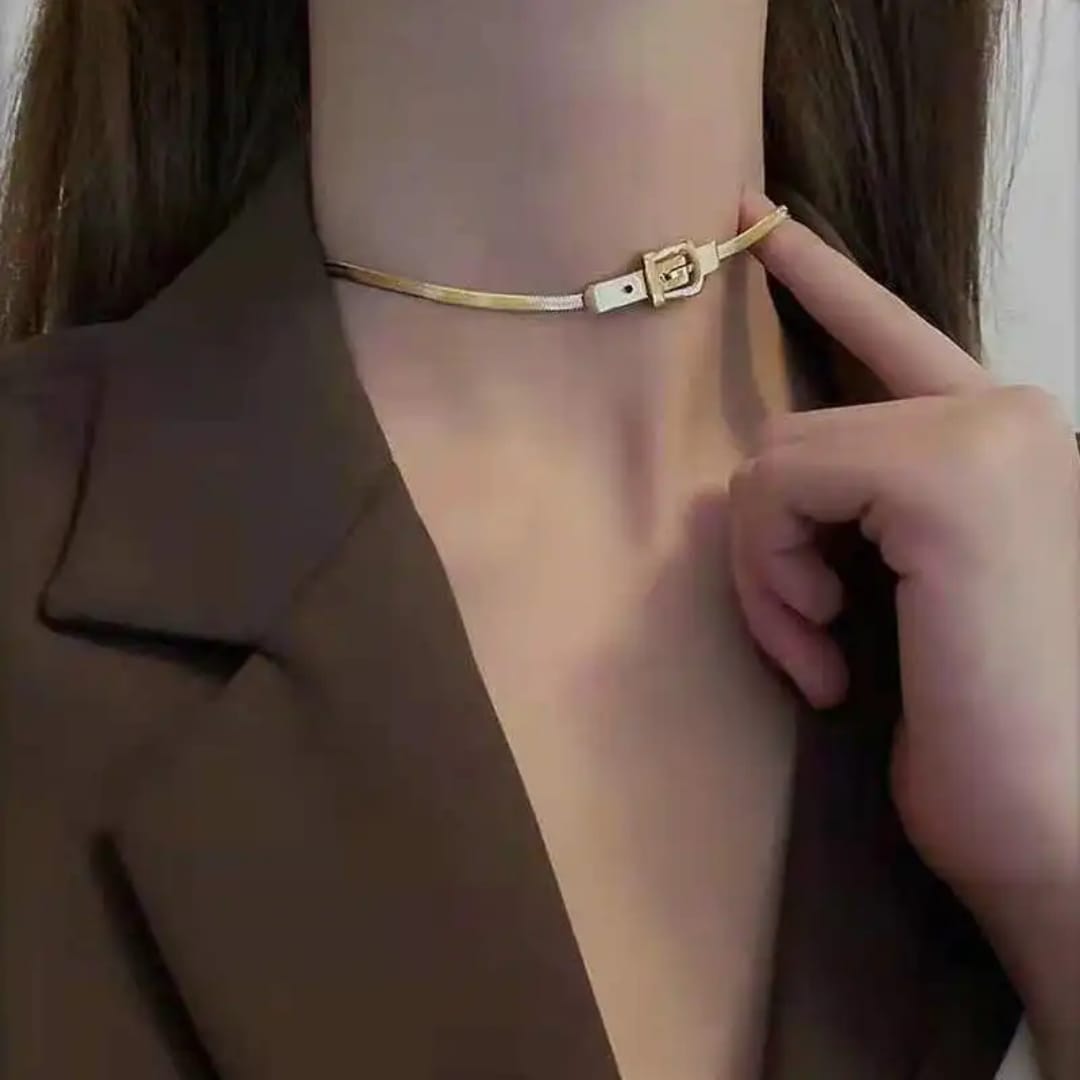 Belt Buckle Chain Necklace