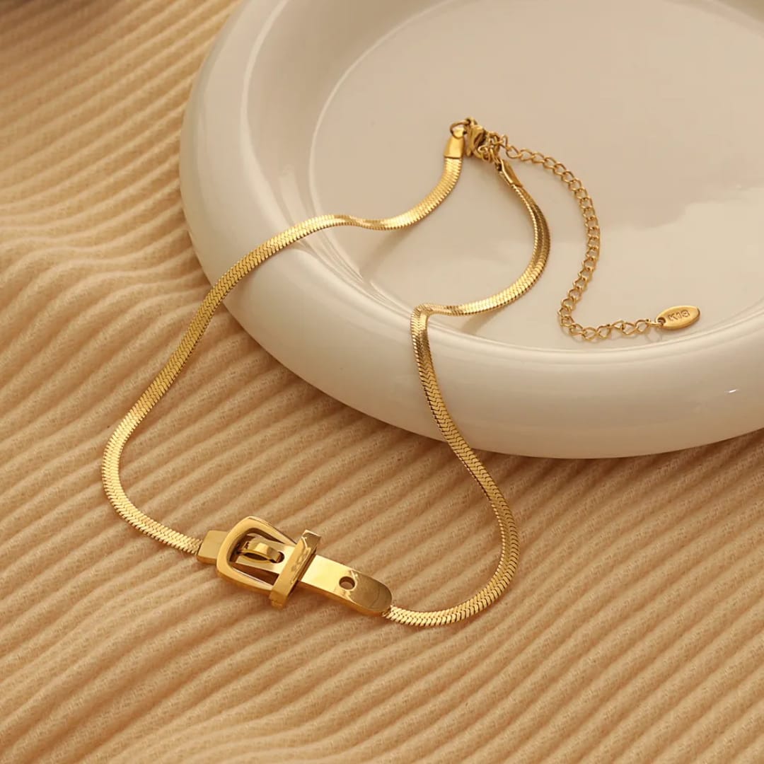 Belt Buckle Chain Necklace