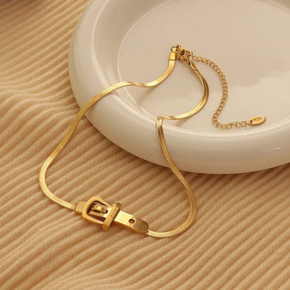 Belt Buckle Chain Necklace