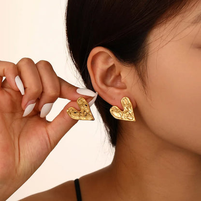 Molten Heart Stud Earrings