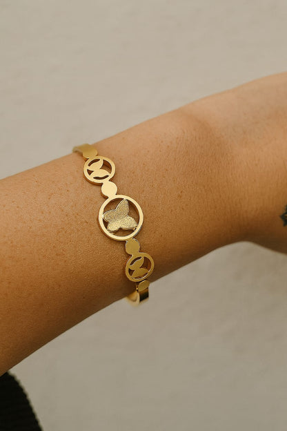 Butterfly Emblem Gold Bracelet