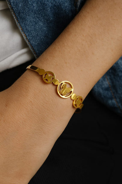 Butterfly Emblem Gold Bracelet