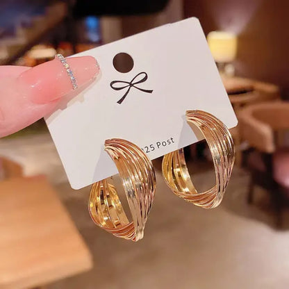 Sculpted Layered Hoop Earrings