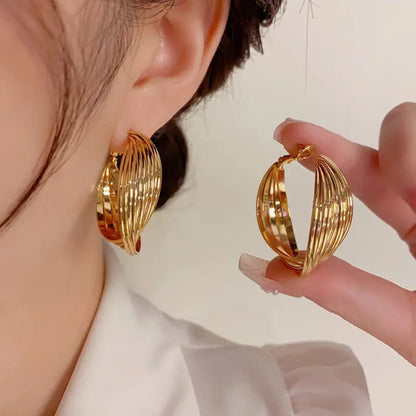 Sculpted Layered Hoop Earrings