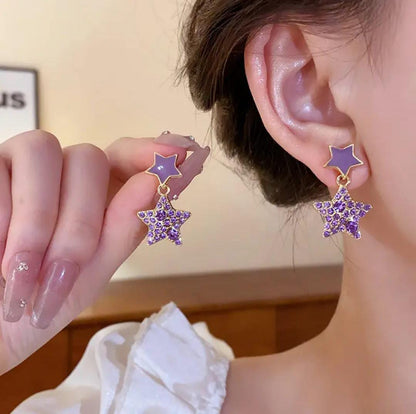 Lavender Starburst Drop Earrings