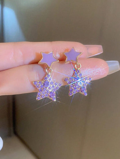 Lavender Starburst Drop Earrings