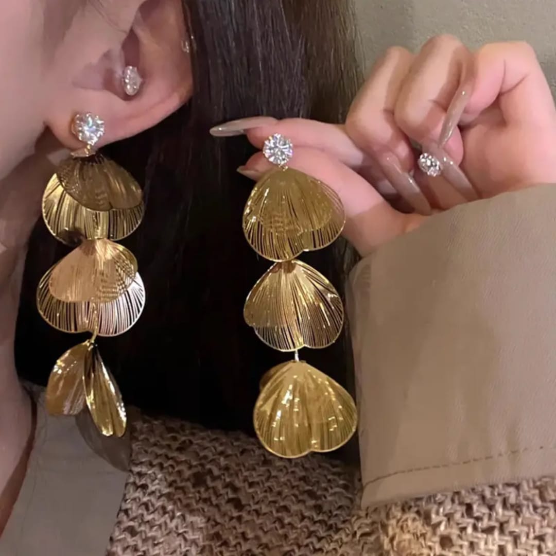 Cascading Leaf Statement Earrings