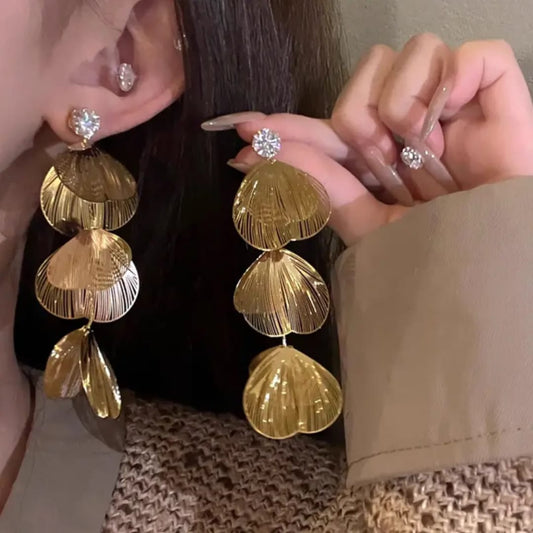 Cascading Leaf Statement Earrings