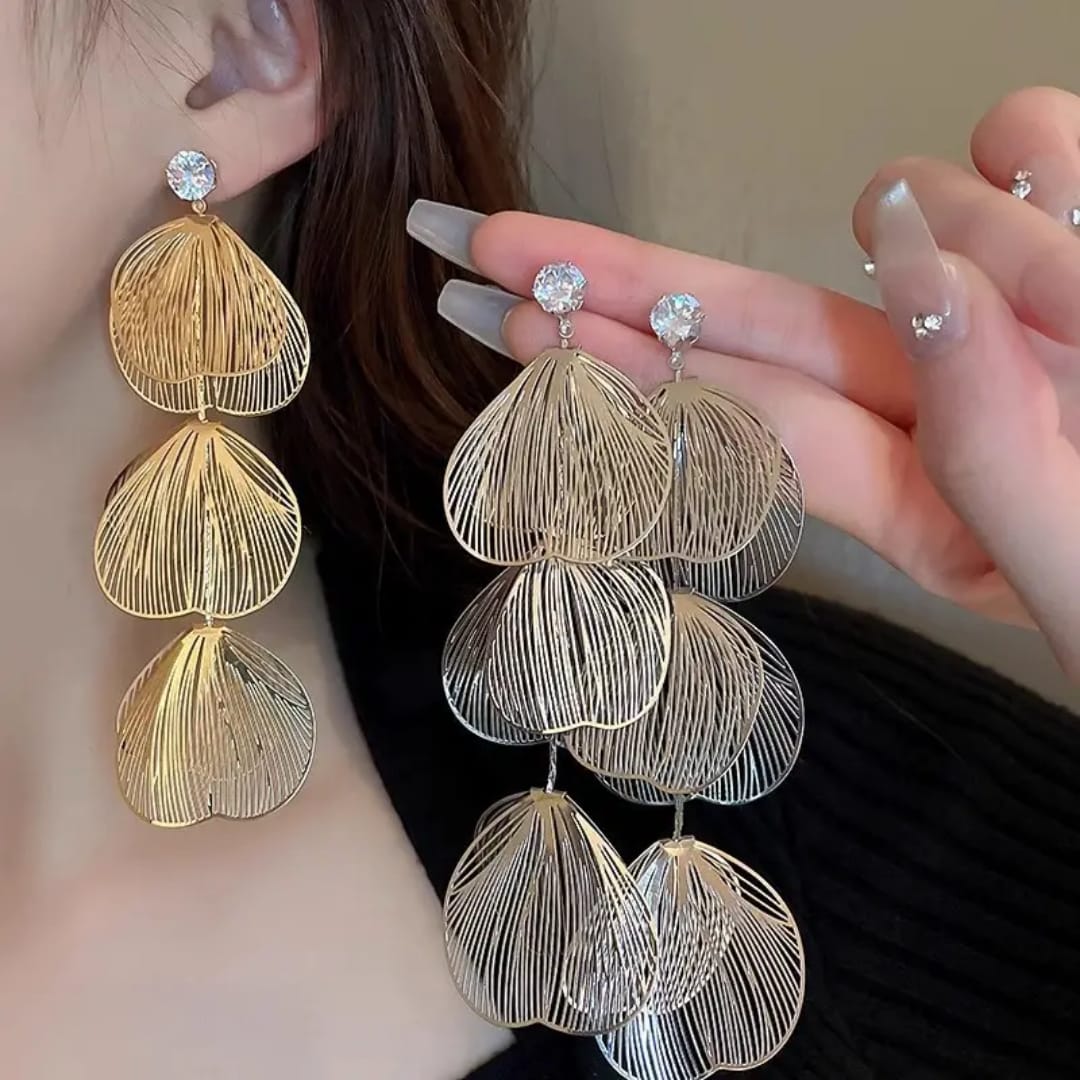 Cascading Leaf Statement Earrings