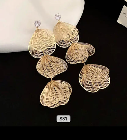 Cascading Leaf Statement Earrings