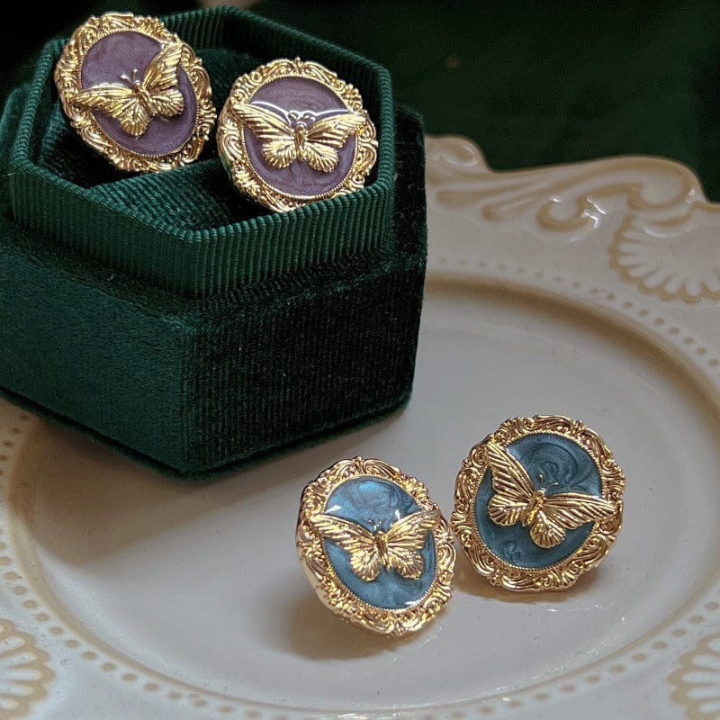 Imperial Butterfly Medallion Earrings