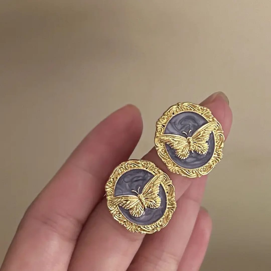 Imperial Butterfly Medallion Earrings